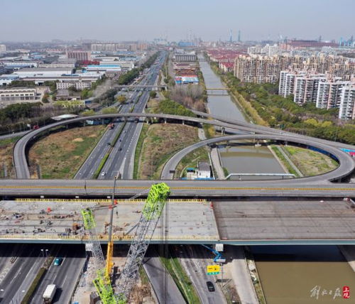 宝山这条高速公路迎来建设节点,沿江通道跨蕰川公路工程结构贯通