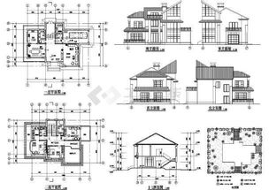 别墅施工设计方案图 多套图纸整合